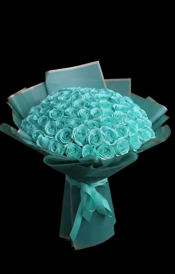 Birthday 50 Tiffany Blue Roses